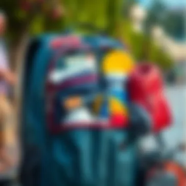 Travel essentials packed in a stylish backpack