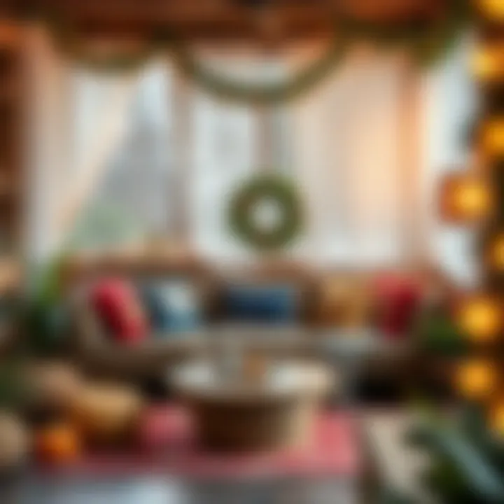 A comfortable seating area adorned with seasonal touches