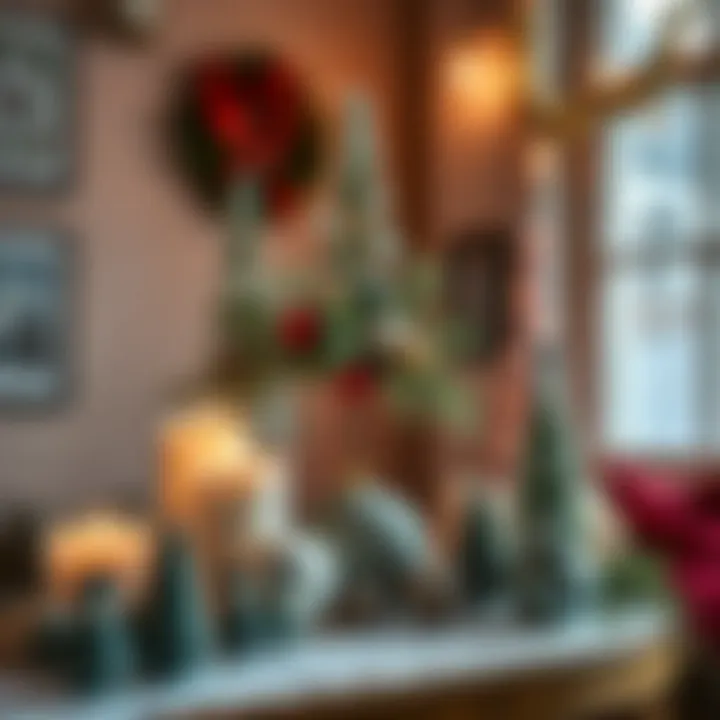 Decorative elements enhancing a winter theme