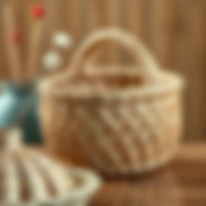 An elegantly woven basket showcasing intricate paper twine techniques