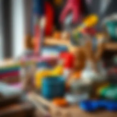 Art supplies neatly arranged for a creative gift-making session.