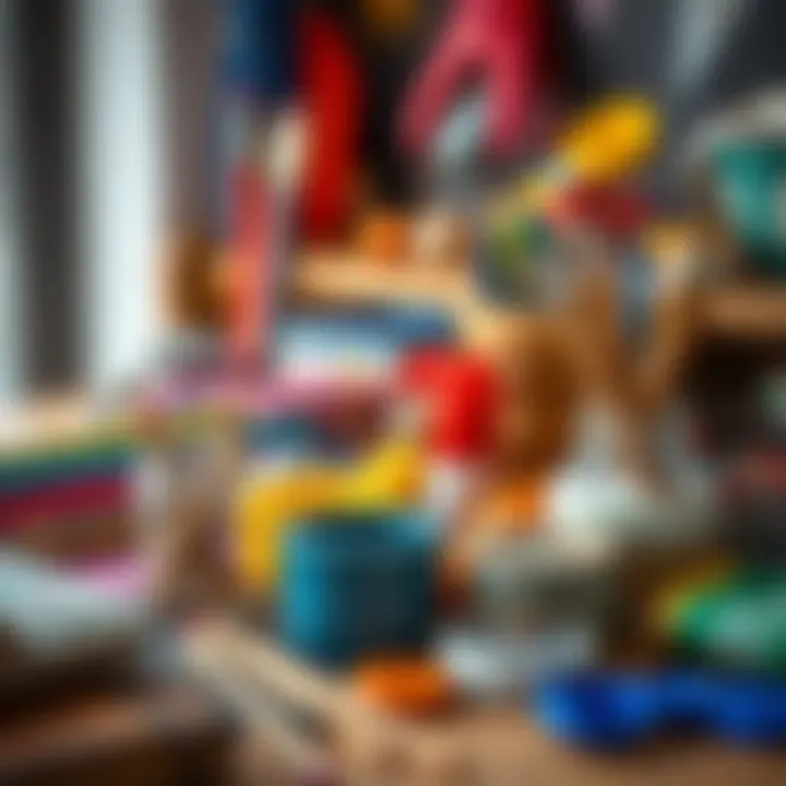 Art supplies neatly arranged for a creative gift-making session.