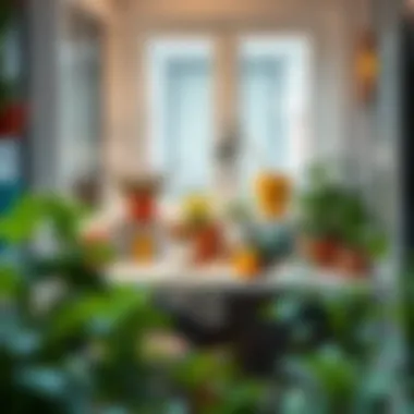 A beautifully enclosed half balcony with plants and decor, illustrating aesthetics