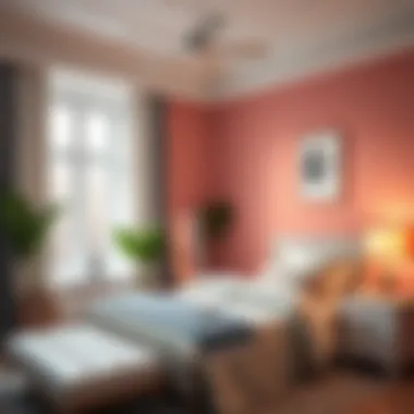 A serene bedroom design with calming colors