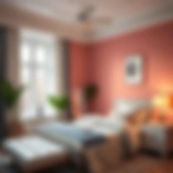 A serene bedroom design with calming colors