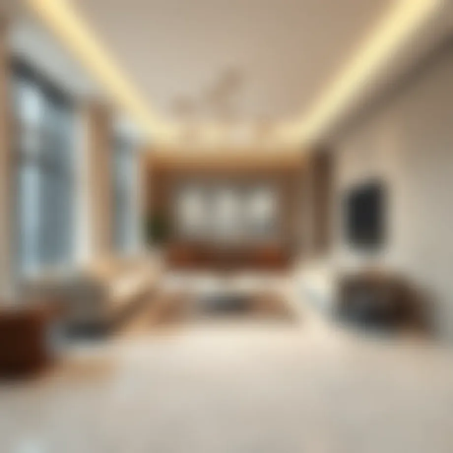 Elegant stone flooring in a modern living space