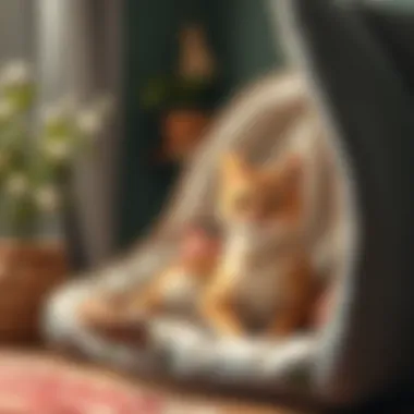 Comfortable space for an adult cat