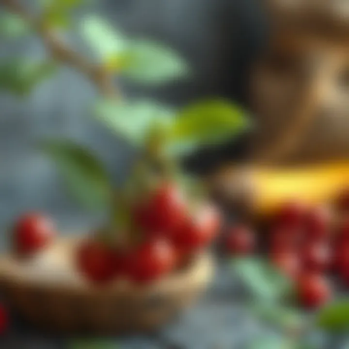 Illustration of vitamins found in Yuka plant