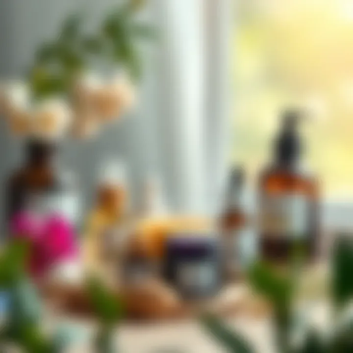 A serene setting showcasing natural skincare ingredients