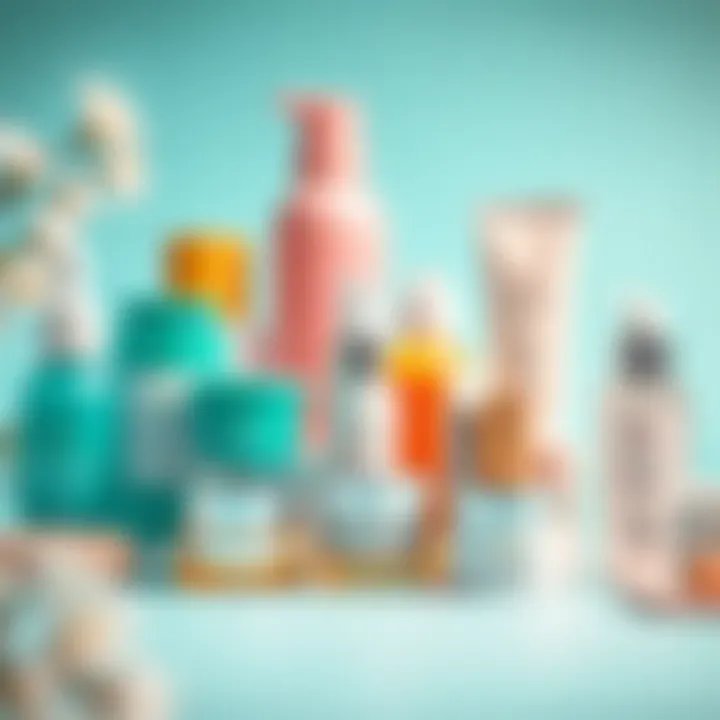 An aesthetically pleasing arrangement of various skincare products